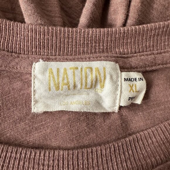 Nation LTD Lored Smocked Peasant Tee in Granite - Picture 7 of 11